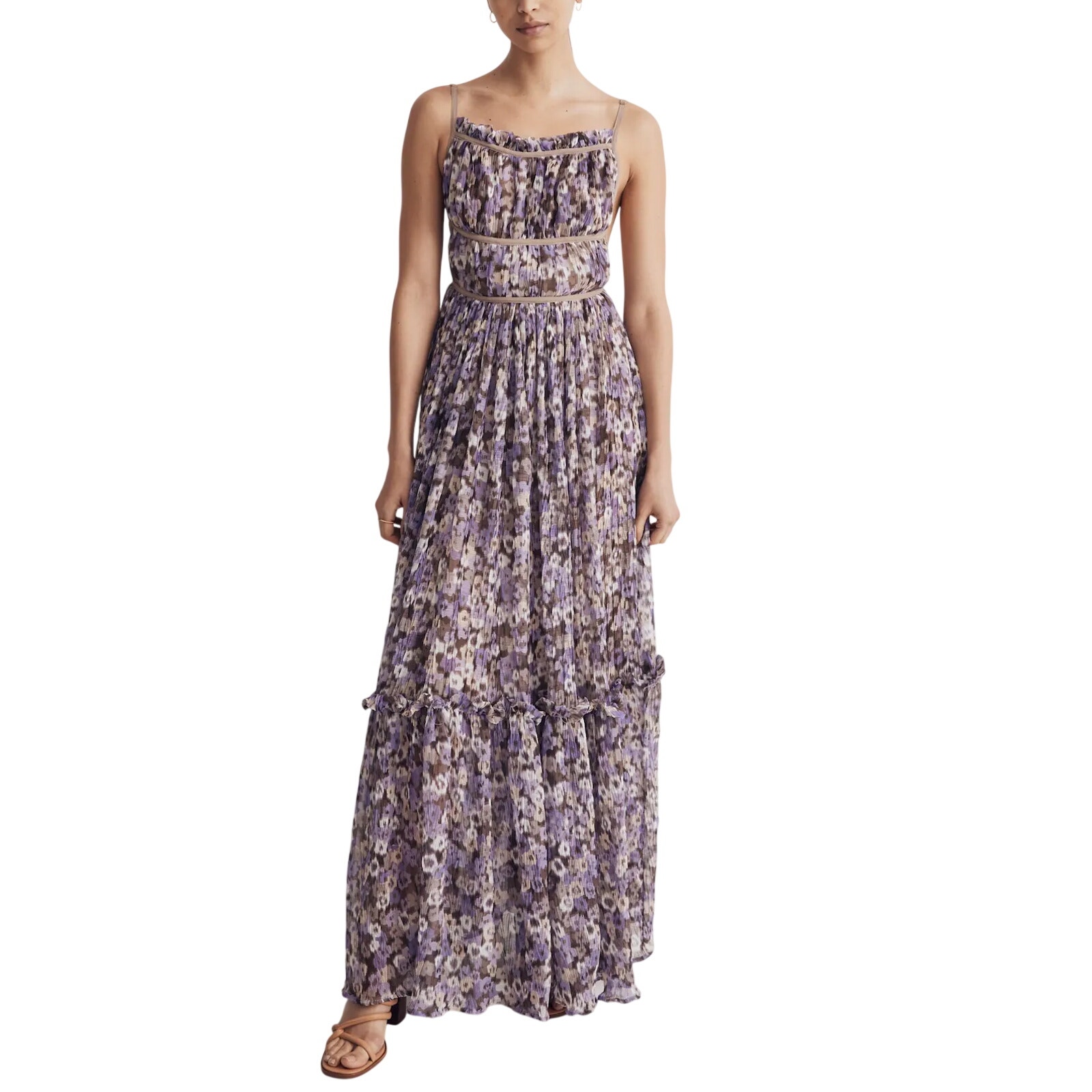 Madewell Romantic Purple Floral Mazu Maxi Dress Size M Nwt
